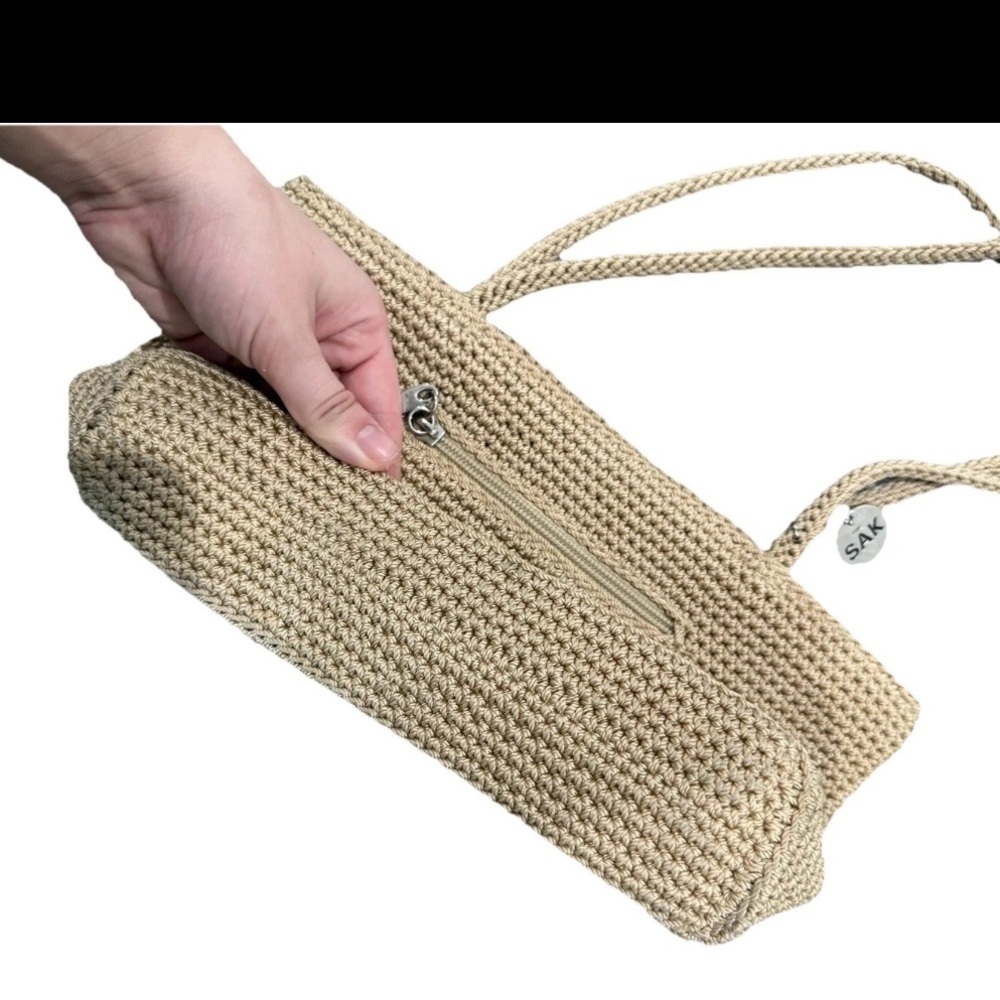 The Sak Small Crochet Beach Shoulder Bag Cottage Core Boho Hippie - Picture 3 of 5